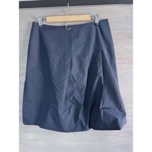 Pauw Amsterdam Silk Cotton Mini Skirt Size 2 Navy Blue
